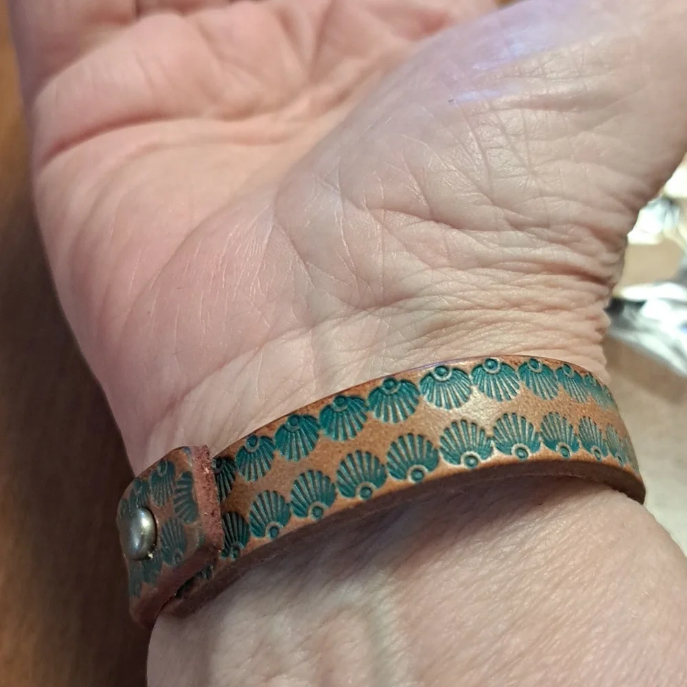 Stylish Brown and Teal Wearable Tech Band